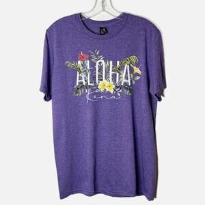 Aloha Kena Graphic T-Shirt Anvil Women's Size M Purple Lightweight Short Sleeve